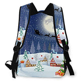 Multi leisure backpack,Christmas Winter Season Snowman Christmas Tre, travel sports School bag for adult youth College Students