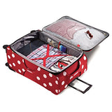 American Tourister Disney Softside Spinner 2 piece Luggage set 21 and 28 and Travel Pillow (One Size, Minnie Mouse Polka Dot)