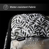 Veken 6 Set Packing Cubes, Travel Luggage Organizers with Laundry Bag & Shoe Bag (Black Leaf)