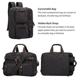 S-Zone 3-Way Vintage Laptop Backpack Messenger Shoulder Bag Hybrid Briefcase Bookbag Rucksack