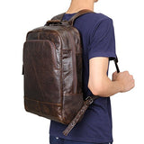 Berchirly Vintage Laptop Backpack Travel Shoulder Bag Genuine Leather Daypack