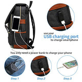 Adual Casual Laptop Backpack with USB Charging Port, Water Resistant travelling Backpack College