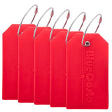 Bluecosto 5X Luggage Tags Travel Bag Suitcase Labels W/ Privacy Cover - Red