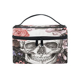 Makeup Bag Rose Skull Travel Cosmetic Bags Organizer Train Case Toiletry Make Up Pouch
