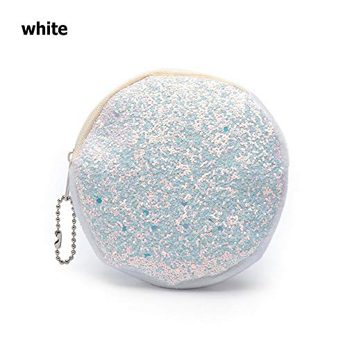 Key Holder Mini Glitter Wallet Kids Coin Purse Sequins Handbag Party Clutch (Color - white)