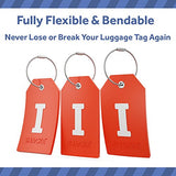 Initial Luggage Tag with Full Privacy Cover and Stainless Steel Loop – (Letter I)