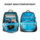 KROSER Laptop Backpack 15.6 Inch Fashion School Computer Backpack Water-Repellent Nylon Casual Daypack with USB Charging Port for Travel/Business/College/Women/Men-Black