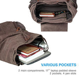 Laptop Backpack with USB Charging Port, P.KU.VDSL Travel Canvas Backpack for Men and Women, College School Bookbag Computer Bag Fits 17’’ Laptop