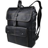 Vintage Real Leather Laptop Backpack Travel Rucksack Bookbag For Men Women Black