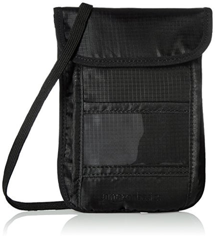 Amazonbasics Rfid Travel Neck Stash Wallet, Black