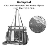 Heavy-duty Clear Bag Stadium Approved, NFL Clear Stadium Tote Crossbody Bag 12X12X6 with Side Pockets Shoulder Strap
