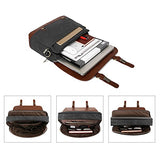 ECOSUSI 15.6 inch Laptop Messenger Bag Vintage Briefcase Computer Satchel Shoulder Bag with
