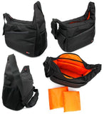 Duragadget Bb Gun Carry / Storage Bag Nylon Shoulder Bag In Black & Orange With Customizable
