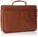 Piel Leather Double Loop Expandable Laptop Briefcase, Saddle