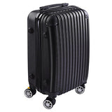 GHP 210D Polyester ABS Shell 360°-Rotating Wheels Black 20" Trolley Case Luggage Bag