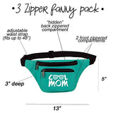 Cute, Funny Fanny Pack for Women - Cool Mom Teal Waist Belt Bag, Phanny Pack for Travel, Gym - Great Gift