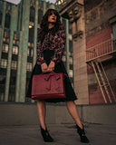 ECOSUSI Ladies PU Leather Laptop Bag Briefcase Crossbody Messenger Bags Satchel Purse Fit 14"