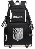 Gumstyle Attack on Titan Book Bag with USB Charging Port Laptop Backpack Casual School Bag Black 1