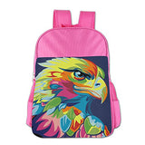 Gibberkids Kid Eagle Hawk Oil Painting Colored School Bags Bookbag Boys/Girls For 4-15 Years Old