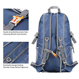 Sarhlio Hiking Backpack Foldable Daypack 35L Lightweight Water Repellent for Travel EDC Blue(BPK03C)