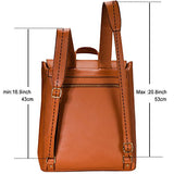 Estarer Women Pu Leather Backpack 15.6Inch Laptop Vintage College School Rucksack Bag(Brown)