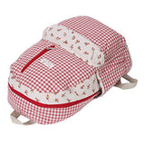 Damara Classic Lattice Print Zipper Backpack Rucksack,Red