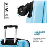 Luggage Set 3 Piece Set Suitcase set Spinner Hard shell Lightweight (skyblue)