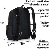 Nylon Casual Travel Daypack Backpack With 13 Inch Laptop Compartment, With Trolley Strap And