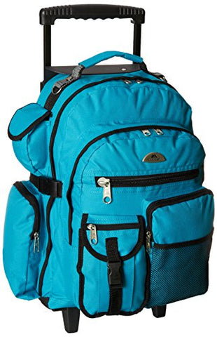 Everest Deluxe Wheeled Backpack, Turquoise, One Size