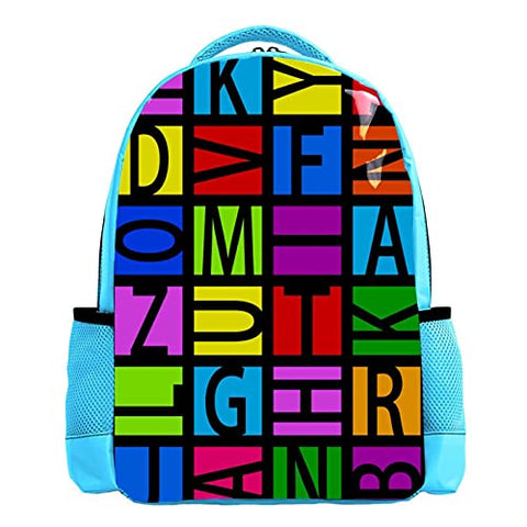 LORVIES Colorful Educational Alphabet Backpack Kids School Book Bags for Elementary Primary Schooler for Boys