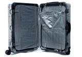 Cloud 9 - All Aluminum Luxury Hard Case Checked 24" Durable with 360 Degree 4 Wheel Spinner TSA Approved