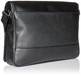 Calvin Klein Men's Pebble Leather Messenger, Ink/Black
