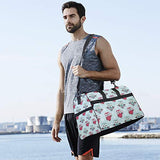 Travel Tote Luggage Weekender Duffle Bag, Christmas Cute Owl Large Canvas shoulder bag with Shoe