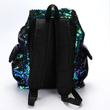 Women Teen Girls Bling Sequins Backpack Purse Drawstring Shoulder Bag Casual School Bag Travel
