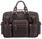 Polare Men'S Vintage Full Grain Leather Messenger Bag Business Case Computer Briefcase