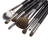 Matto Makeup Brushes Travel Set 8-Piece With Pouch Goat Hair And Synthetic Fibers