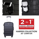 Travelers Club Luggage 3-Piece Expandable Hardsided 2-in-1, Black Luggage Set One Size