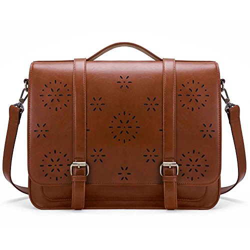 ECOSUSI Women Briefcase PU Leather Laptop Backpack Shoulder Computer Bag Messenger Satchel fit 14