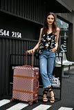 Aluminum Frame Luggage Hardside Fashion Suitcase with Detachable Spinner Wheels 24 Inch Rose Gold