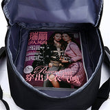 Yoyoshome Sailor Moon Anime Luna Usagi Tsukino Cosplay Daypack Bookbag Backpack School Bag (Black)