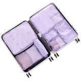 JJ POWER Travel Packing Cubes 7 Set, Luggage Organizers with toiletry kit shoe bag (Lavender)