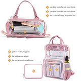 Gonex Heavy Duty Clear Backpack with Cosmetic Bag, Transparent Backpack Fits 15.6 inch Laptop for