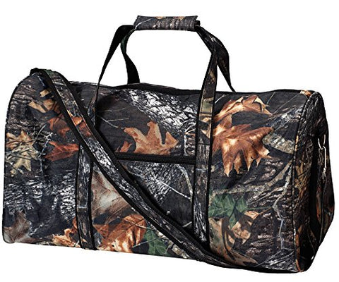 21 In Print Duffle, Overnight, Carry On Bag With Outside Pocket And Shoulder Strap (Camoflauge)