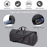 Carry on Garment Bag, 60L Large Travel Duffel Bag with Shoes Compartment Convertible Suit Travel Bag Weekender Bag for Men Women