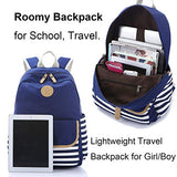 FLYMEI Cute Backpack for Women, School Backpack for Girls Fashion Bookbag for Women 15.6'' Laptop Back Pack with USB Charging Port, Lightweight Blue Bookbag Casual Girl Backpack