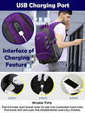 ProEtrade Backpack Daypack for School College Laptop Travel, Computer Bookbag Bag with USB Charging Port Anti Theft Laptop Compartment Fits 15.6 Inch Notebook, Gifts for Men & Women (Purple)