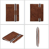 Banuce Real Leather Passport Holder for Men Travel Wallet Cover with Elastic Strap