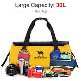 Camel Crown Sports Gym Bag Waterproof Travel Duffel Bags Weekender 30L With Shoulder Strap Yellow