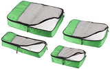 Amazonbasics 4-Piece Packing Cube Set - Small, Medium, Large, And Slim, Green