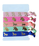 Unicorn Gifts for Girls - Unicorn Drawstring Backpack/Makeup Bag/Bracelet/Inspirational Necklace/Hair Ties (White Flower)